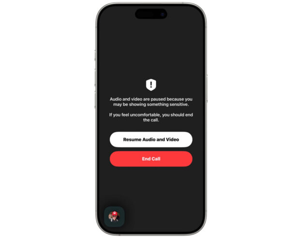 Image iOS 26 suspend un appel FaceTime s’il y a de la nudité