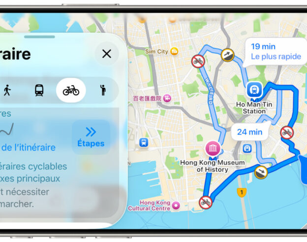 Image Apple Plans ajoute les itinéraires à vélo pour Hong Kong et Taïwan
