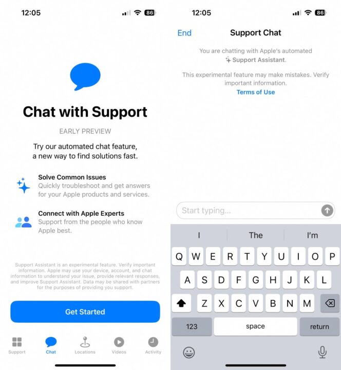 Assistance Apple Chatbot IA
