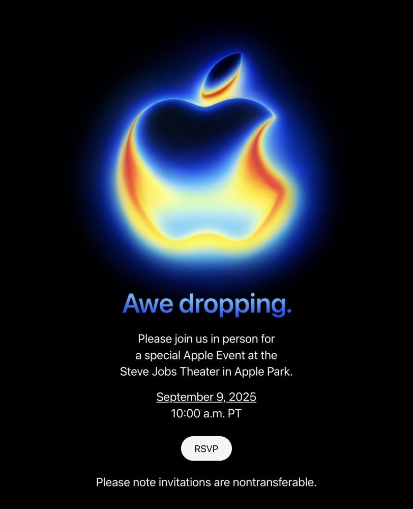 Invitation Keynote Apple 9 Septembre 2025
