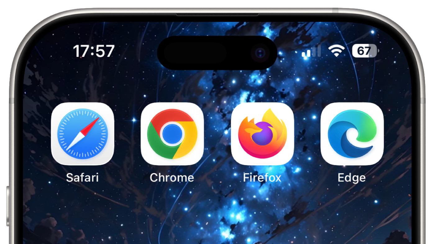 Navigateurs Safari Chrome Firefox Microsoft Edge Applications iPhone Icones Logos