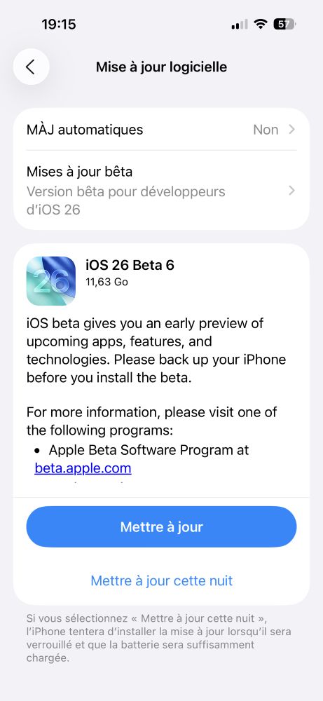 iOS 26 Beta 6 Revision