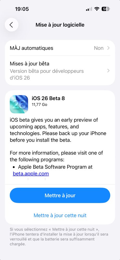 iOS 26 Beta 8 Disponible