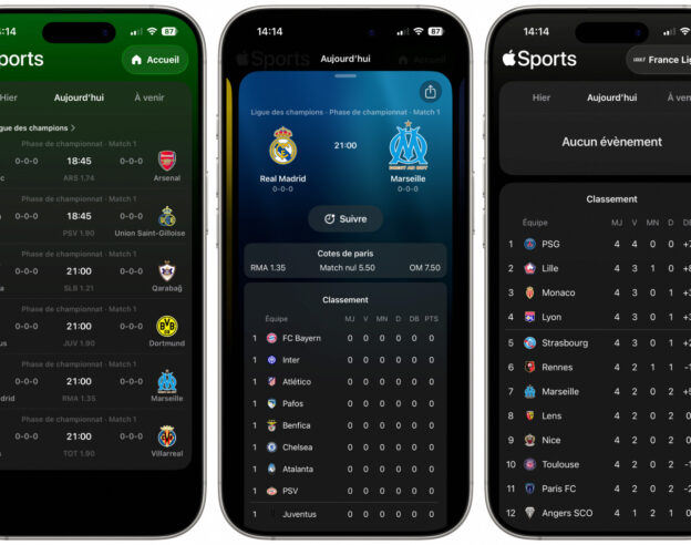 Image L’application Apple Sports sur iPhone est enfin disponible en France