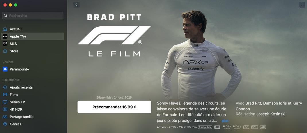 F1 Le film préco