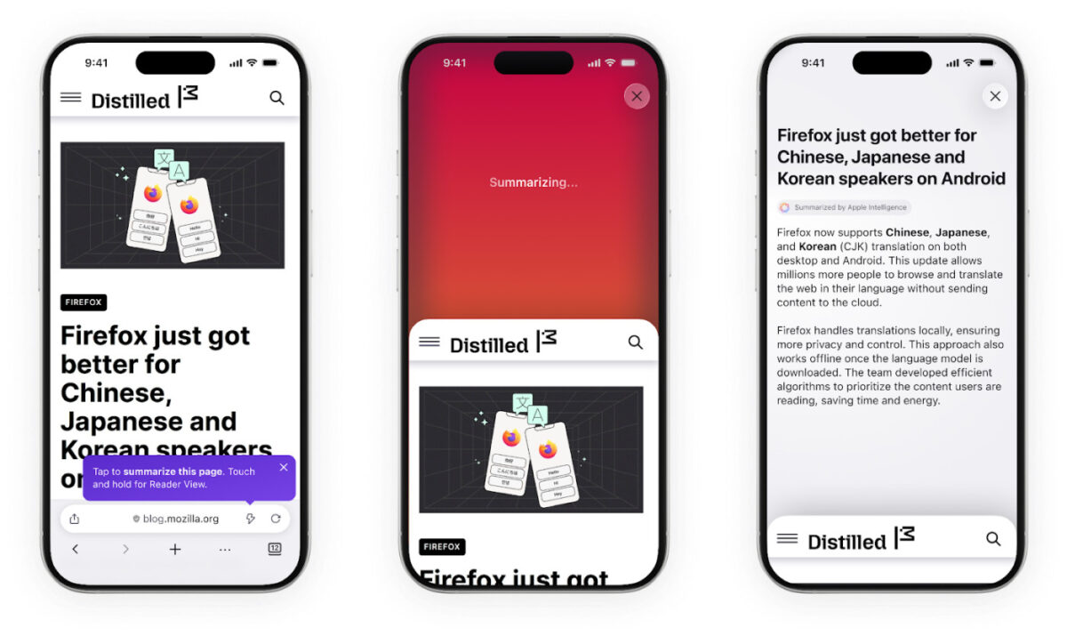 Firefox iOS Resumer Page Web