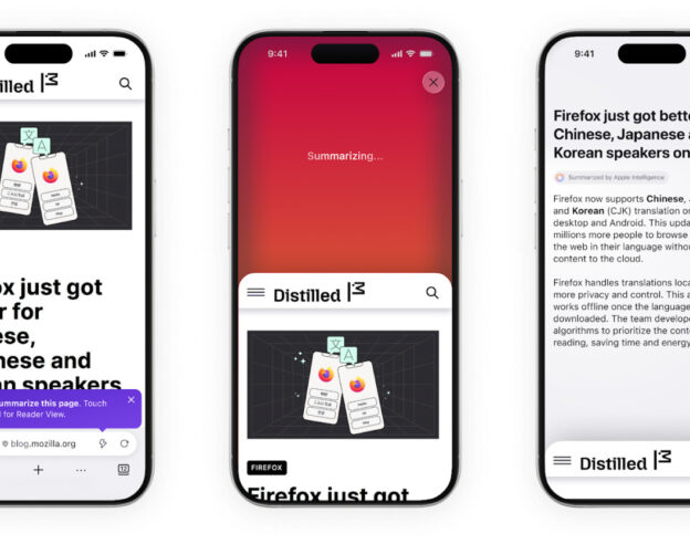 Image Firefox sur iOS résume les pages Web avec Apple Intelligence