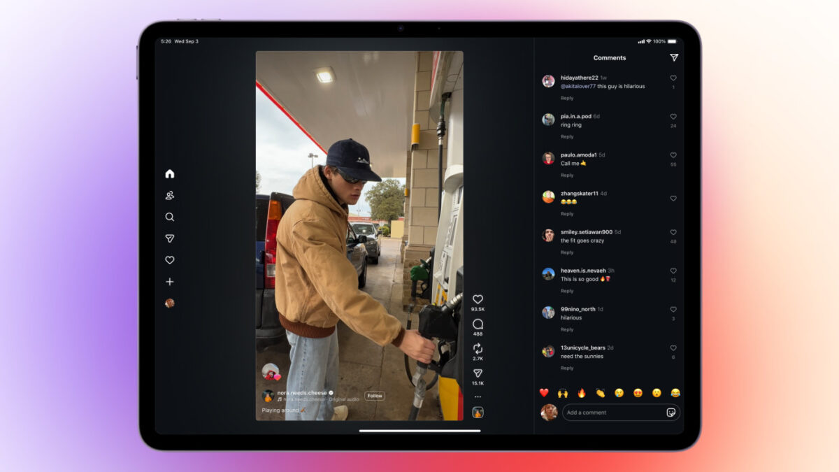 Instagram Reels Application iPad