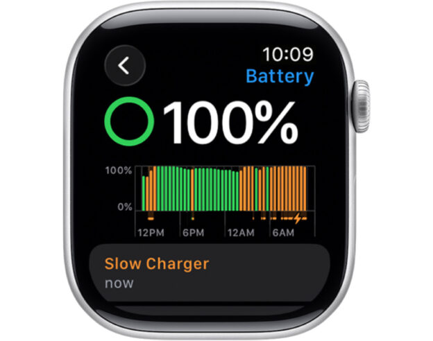 Image watchOS 26 affiche un message pour les chargeurs lents d’Apple Watch