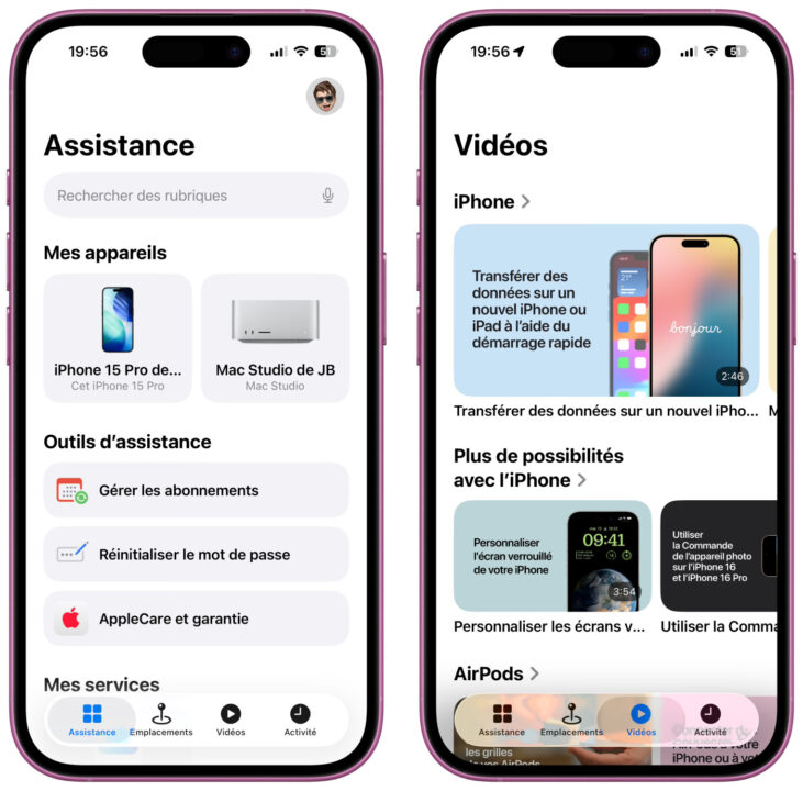 Assistance Apple Application Liquid Glass