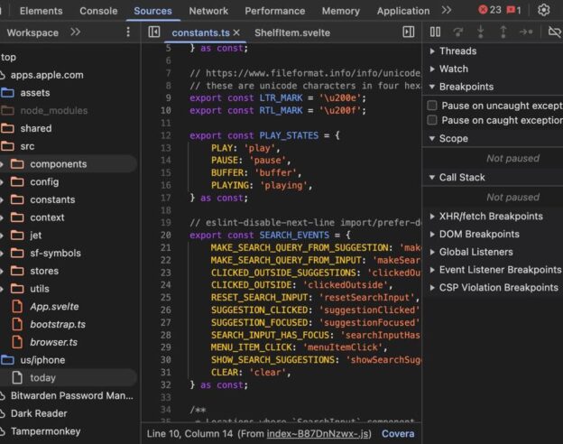 Image Apple publie par erreur le code source du nouveau site de l’App Store