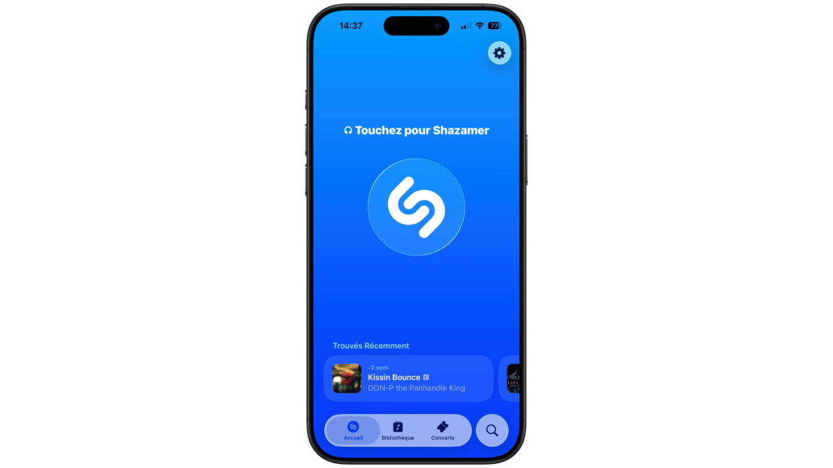 Shazam Application iPhone Interface Liquid Glass