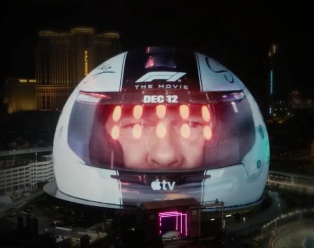 Image Apple TV illumine la Sphere de Las Vegas pour « F1: The Movie » et une promo Black Friday