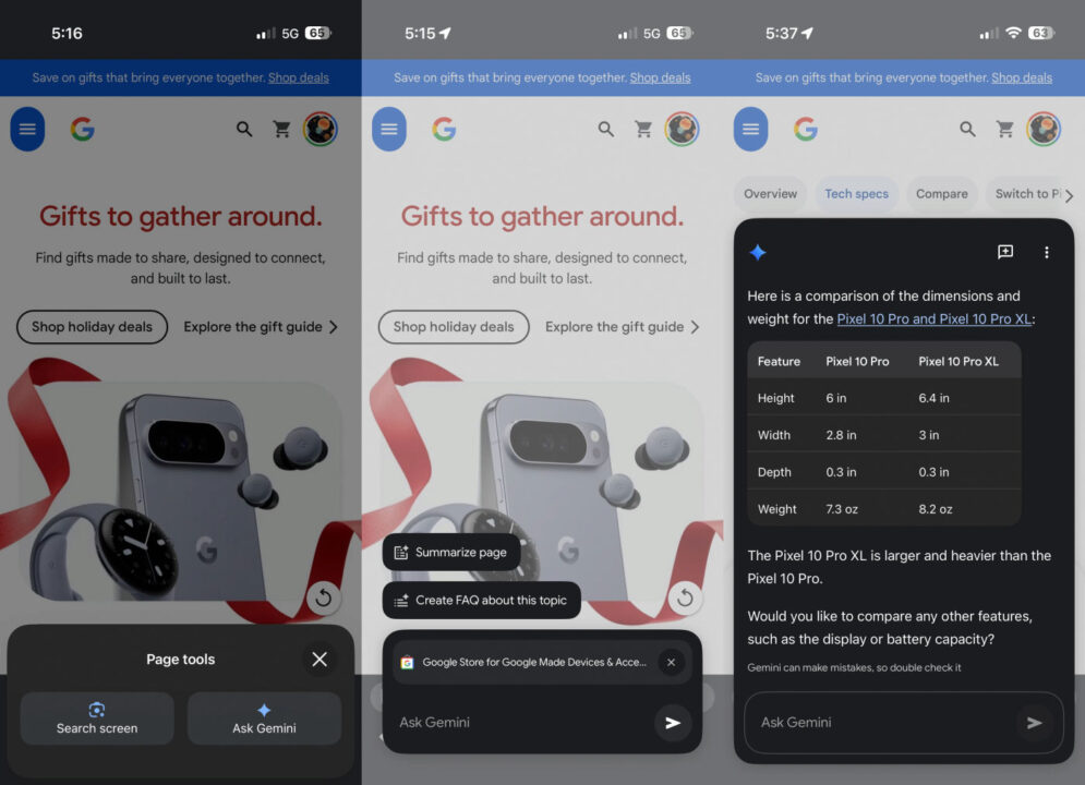 Google Chrome Application iPhone Integration Gemini