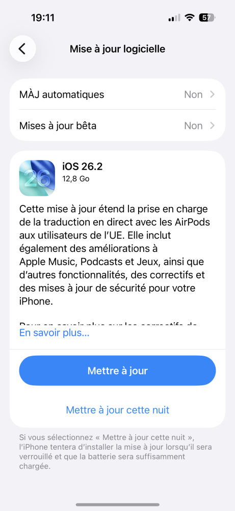 iOS 26.2 Disponible