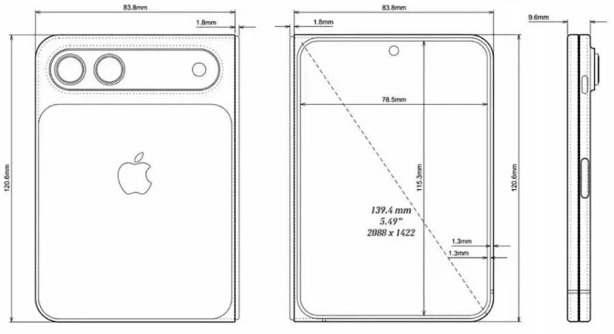 iPhone Fold Pliable Schema Dimensions