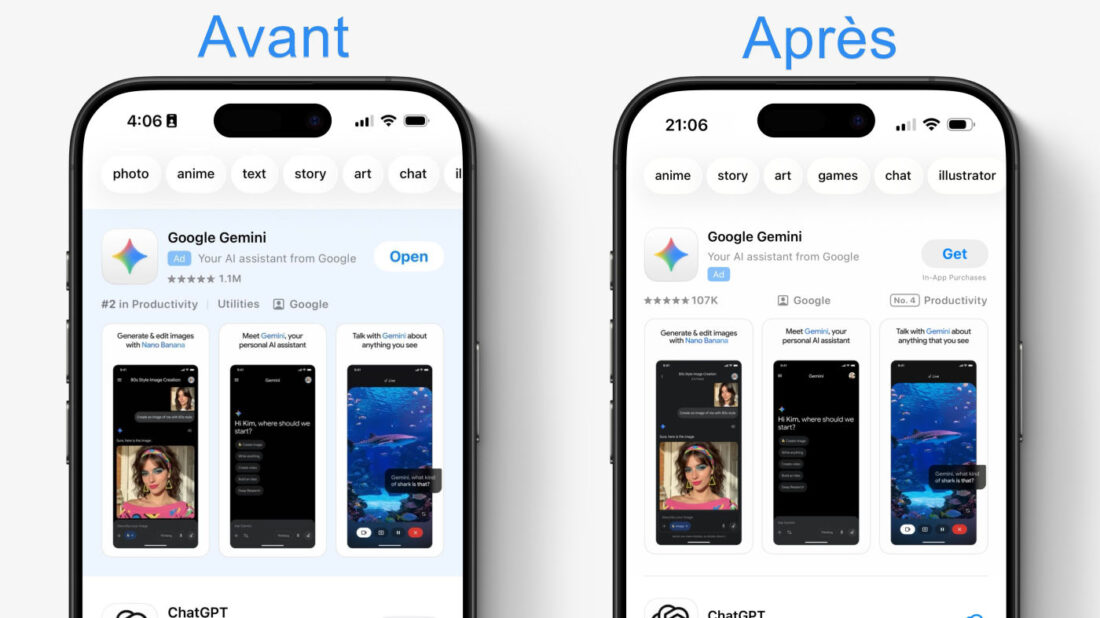 App Store : Apple teste un format où publicités et résultats de ...