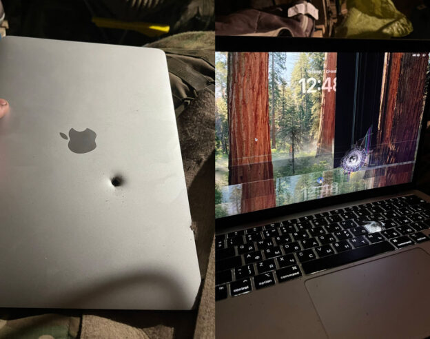 Image Le MacBook Air M1 d&rsquo;un soldat survit à un éclat d&rsquo;obus et continue de fonctionner