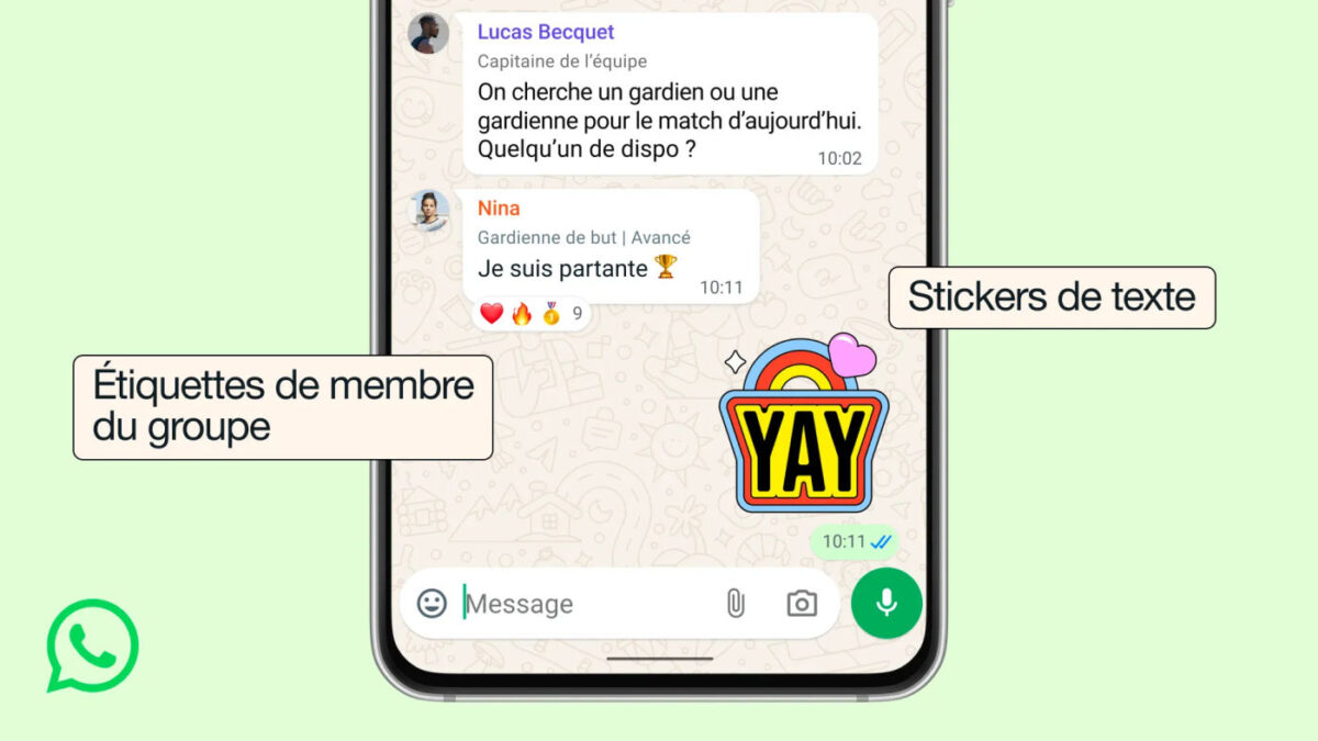 WhatsApp Etiquettes de Membre Stickers de Texte