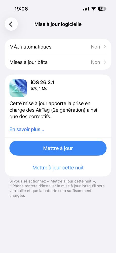 iOS 26.2.1 Disponible
