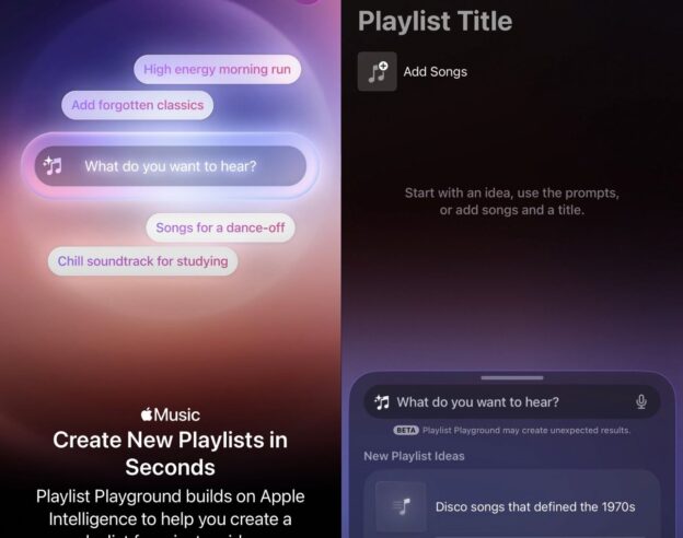 Image Apple Music : Playlist Playground ne s&rsquo;appuie pas sur Apple Intelligence et fonctionne sur Android