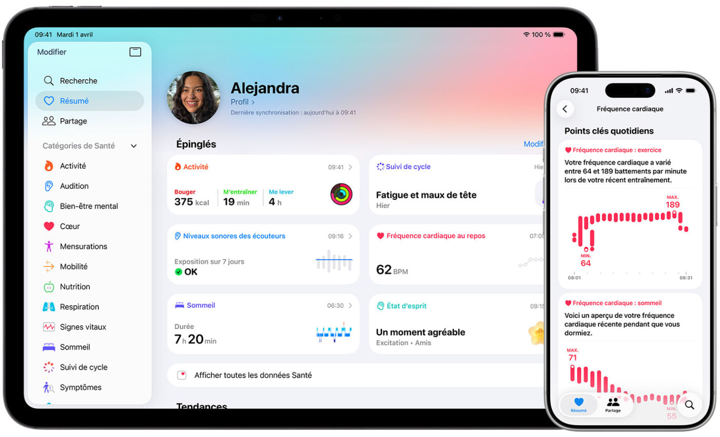 Apple Sante Application iPhone iPad