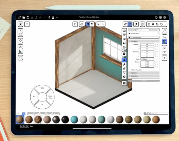 Image Blender sur iPad est en pause, préférant les tablettes Android