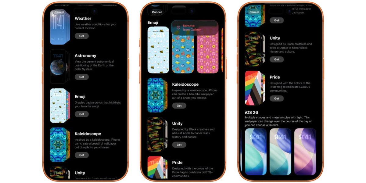 iOS 26.4 Beta Fond Ecran Galerie