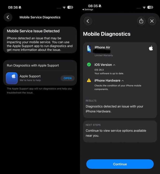 iPhone Air Modem En Panne