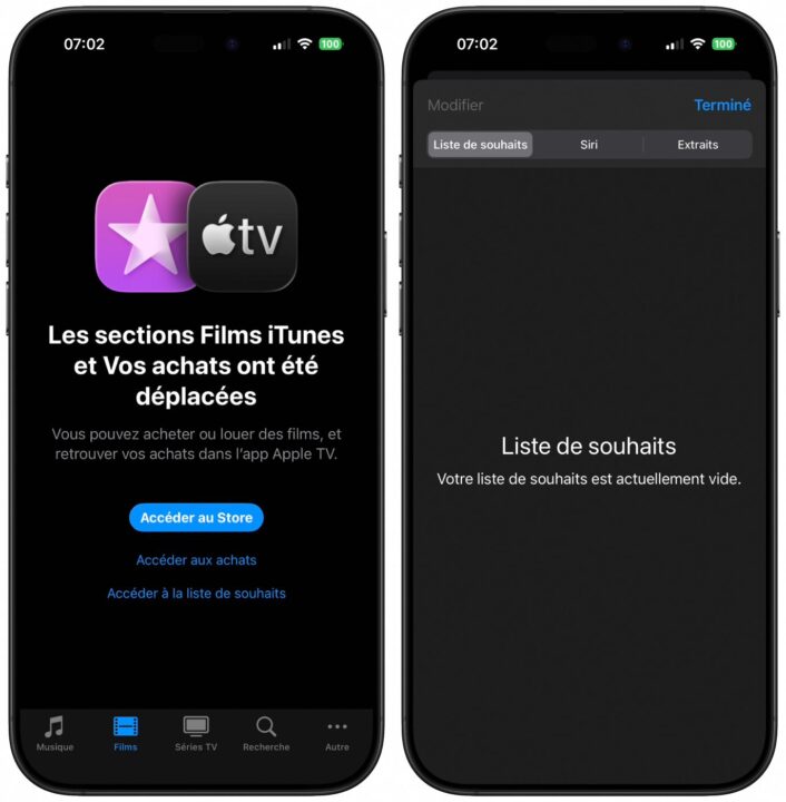 iTunes Liste de Souhaits iPhone