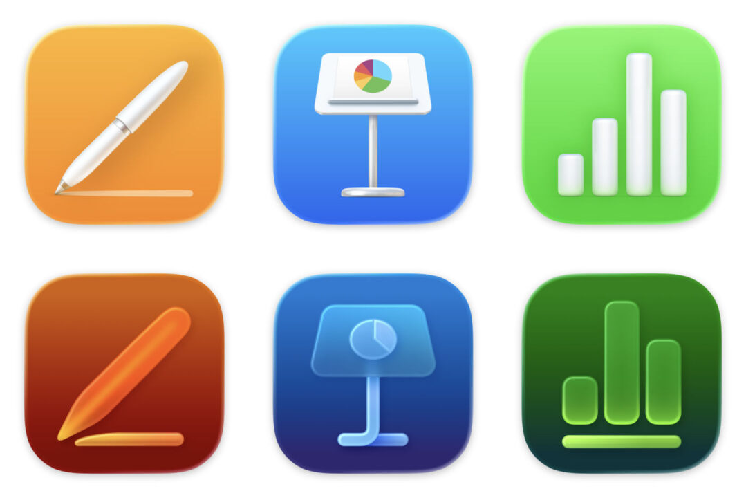 iWork Pages Numbers Keynotes Anciennes Nouvelles Icones Logos Application Mac