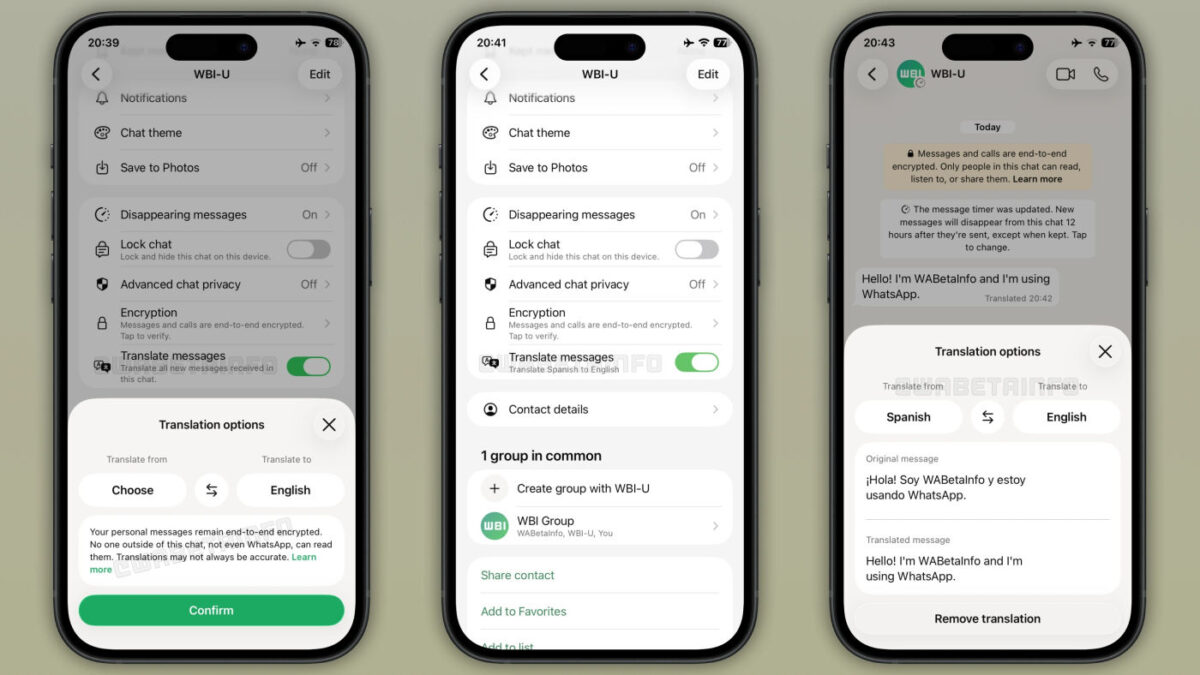 WhatsApp Traduction Automatique Discussions