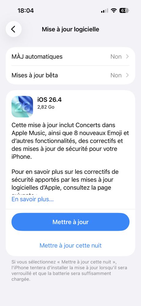 iOS 26.4 Disponible