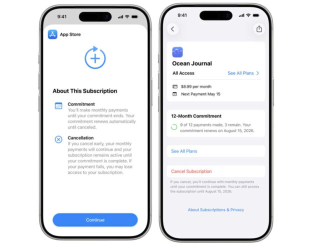 Image App Store : Apple annonce les abonnements mensuels avec engagement de 12 mois