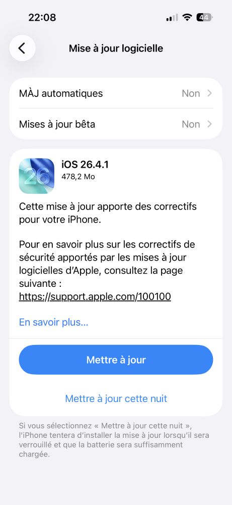 iOS 26.4.1 Disponible