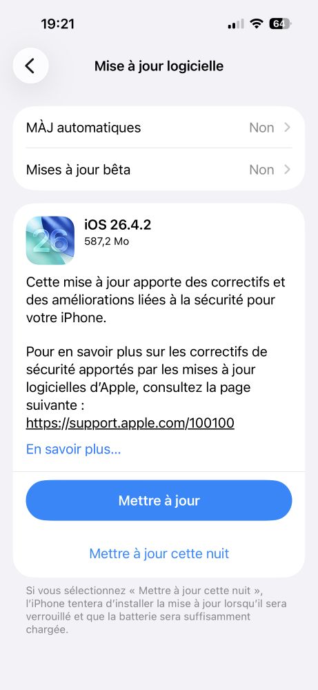 iOS 26.4.2 Disponible