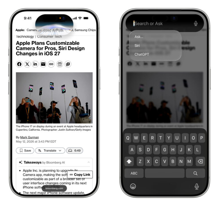Fuite Rendu Siri iOS 27