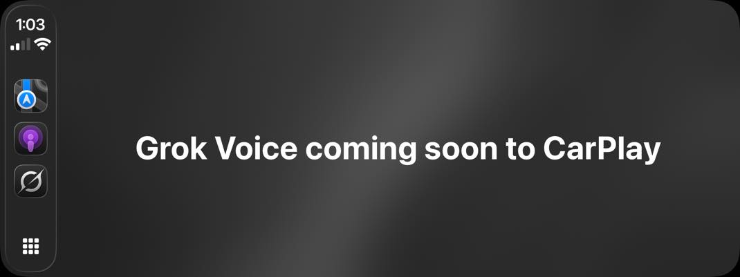 Grok soon on CarPlay