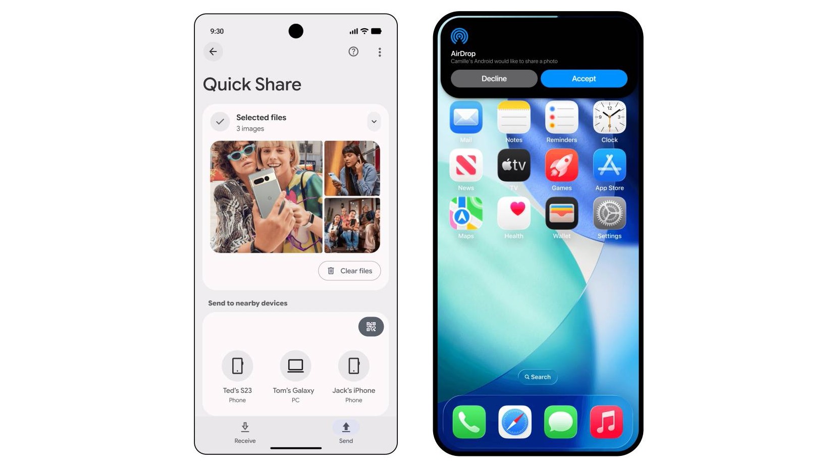 AirDrop Android iPhone
