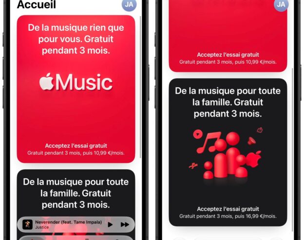 Image Apple Music est gratuit pendant 3 mois pour la famille ou une personne