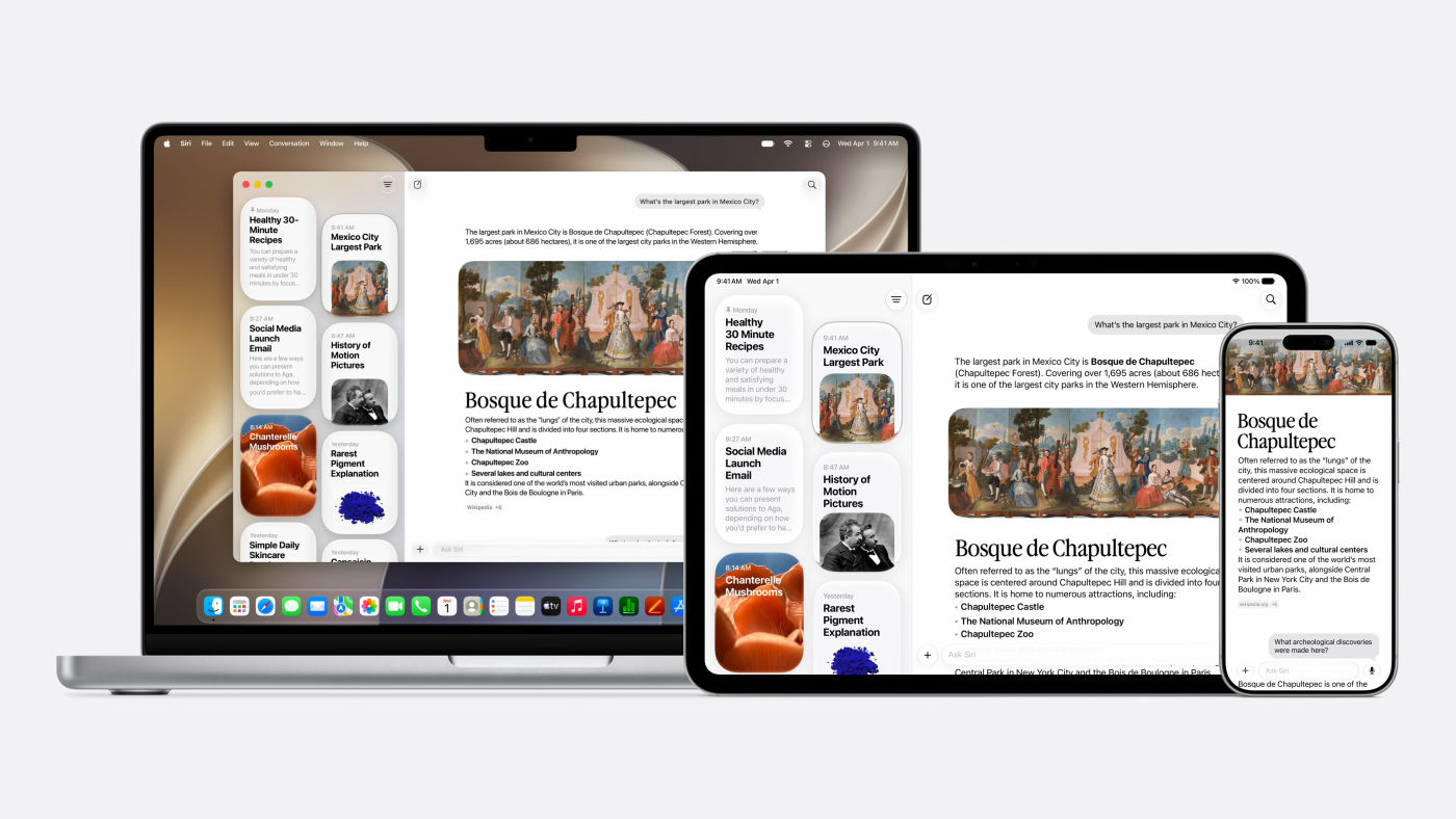 Application Siri iOS 27 iPhone iPad Mac