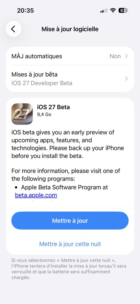 iOS 27 Beta 1 Disponible