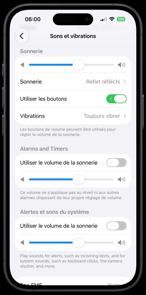 iOS 27 Volume Separe Sonnerie Alarme Sons Du Systeme