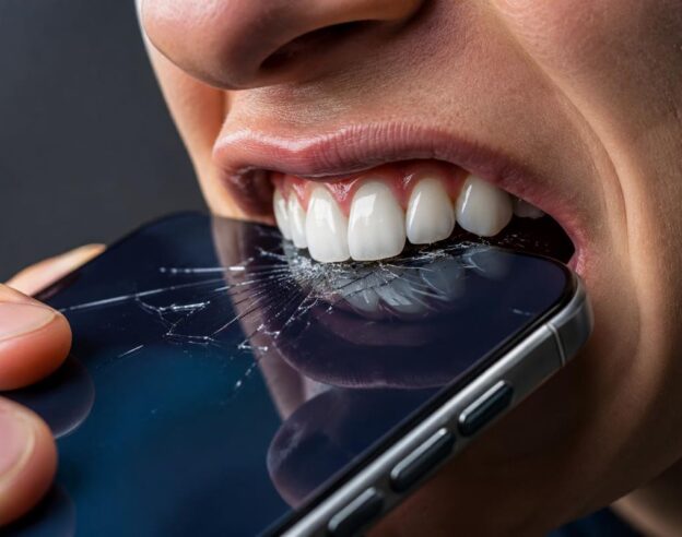 Image Insolite : un joueur NFL accusé d’avoir brisé un iPhone 17… avec les dents