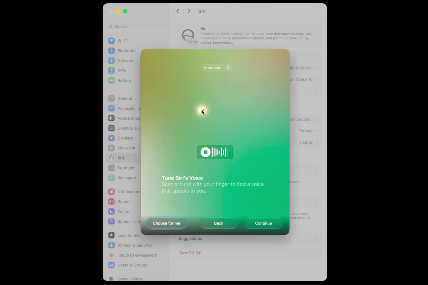 Siri Voice Pad macOS 27