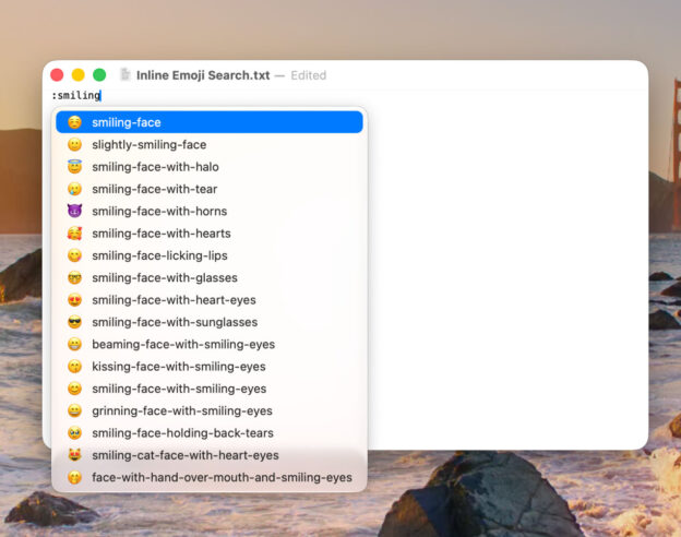 Image macOS 27 : Apple teste la recherche d’emojis façon Discord/Slack