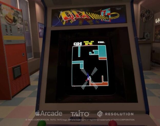 Image Apple Vision Pro : QIX rejoint Retrocade et transforme le classique de Taito en borne d&rsquo;arcade grandeur nature