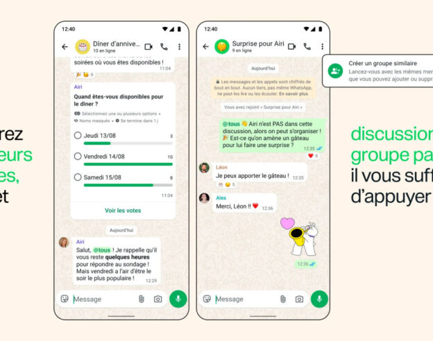 Image WhatsApp améliore les discussions de groupes : mention @tous, nouveaux sondages et plus