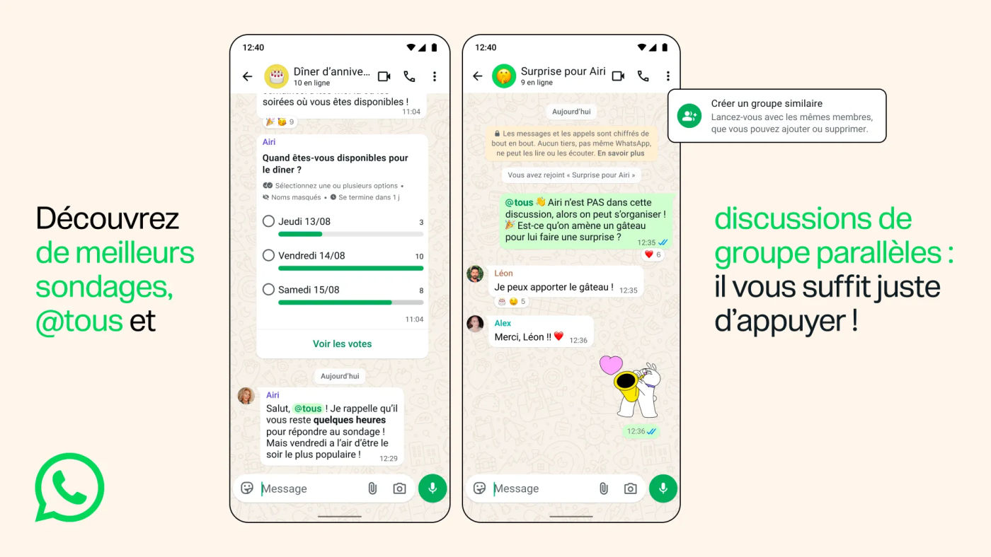 WhatsApp Groupe Mention Tous Sondages