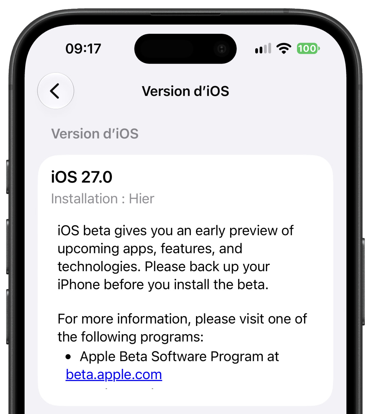 iOS 27 Beta 5 Date Installation Mise A Jour